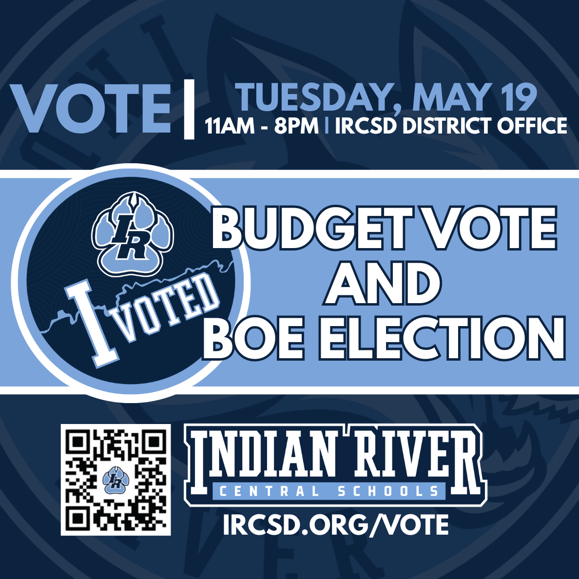 IRCSD 2026-27 Budget Vote and BOE Election